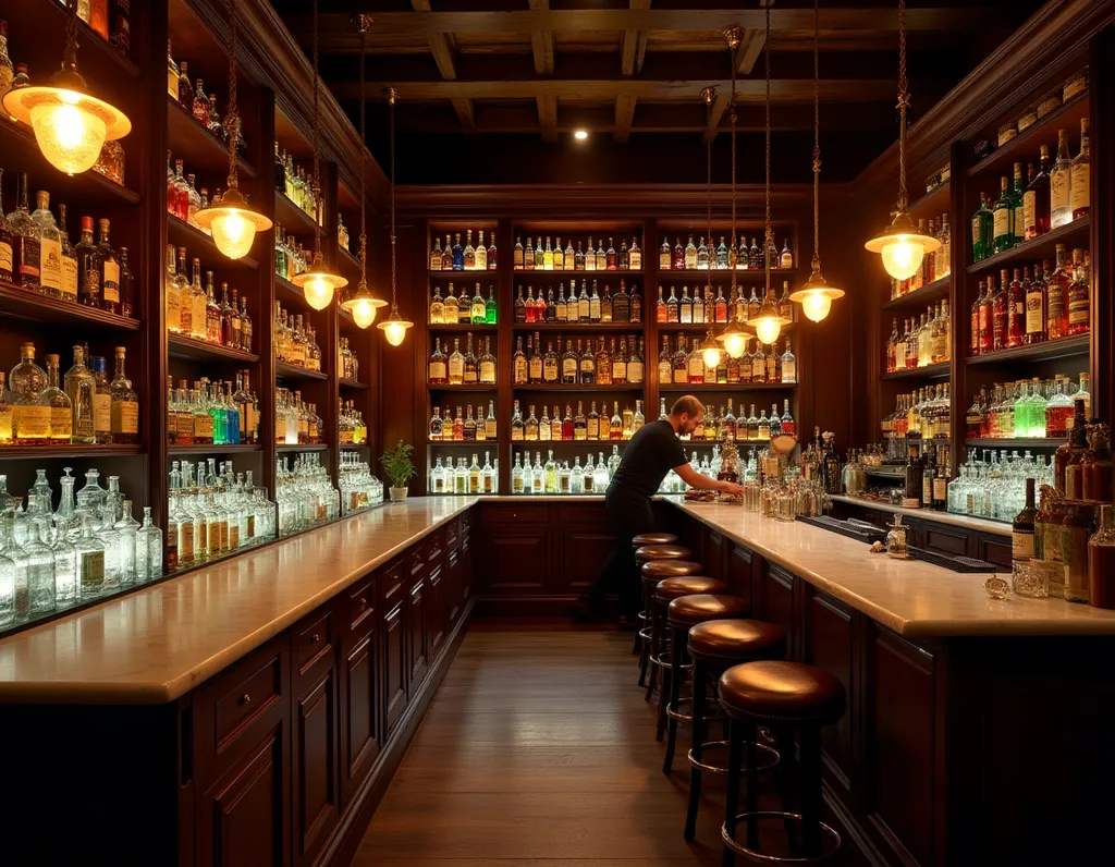 Apothecary Bar Interior Vintage - AI generated Architecture & Interiors image (bar, apothecary, vintage)