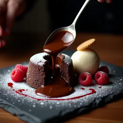 Molten Chocolate Lava Cake Cut Open
