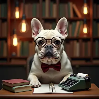 Scholarly French Bulldog Portrait