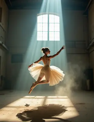 Ballet Dancer in Abandoned Warehouse