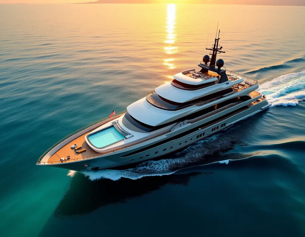 Luxury Yacht in Mediterranean - AI generated Vehicles & Transportation image (yacht, luxury, mediterranean)