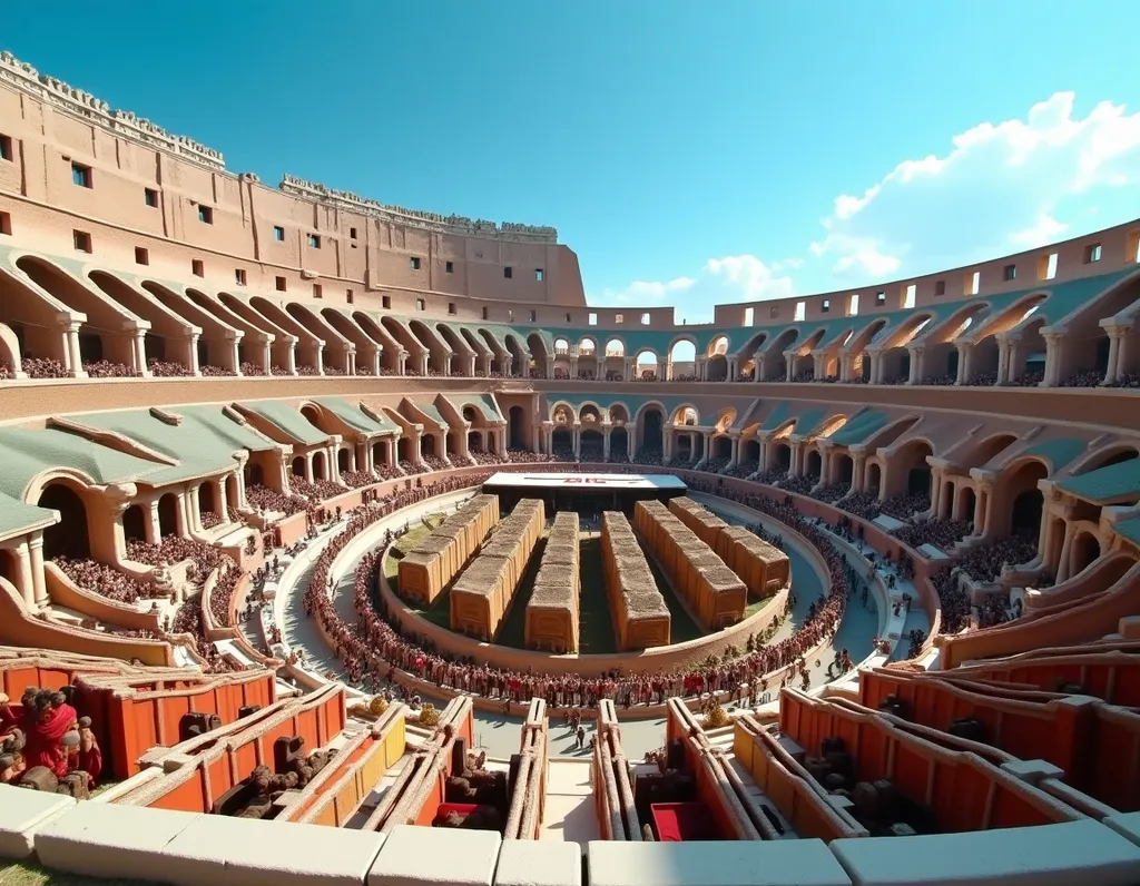 Colosseum Restored to Original Glory - AI generated Architecture & Interiors image (colosseum, roman, ancient)