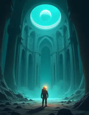 Astronaut in Alien Megastructure