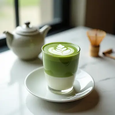 Layered Matcha Latte Art