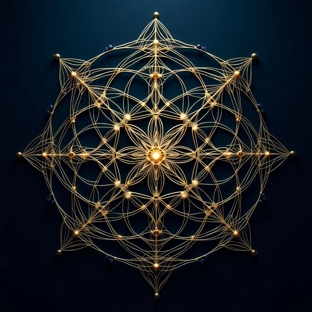 Sacred Geometry Gold Mandala - AI generated Abstract & Artistic image (mandala, sacred geometry, gold)