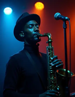 Jazz Saxophone Player in Club