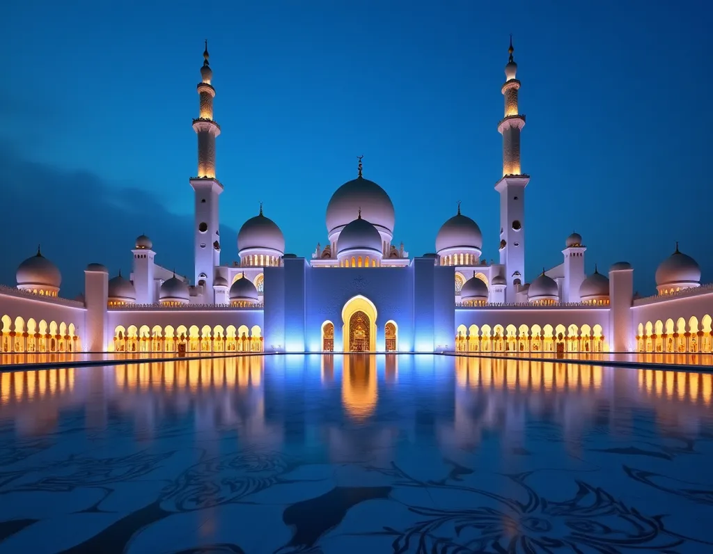 Sheikh Zayed Mosque Blue Hour - AI generated Architecture & Interiors image (mosque, abu dhabi, islamic)