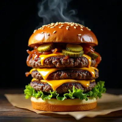 Gourmet Smash Burger Close-Up