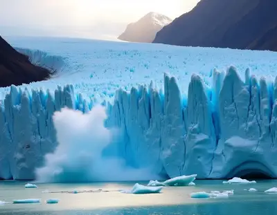 Glacier Calving Patagonia Fjord