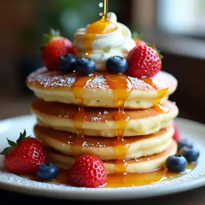Japanese Souffle Pancakes with Berries