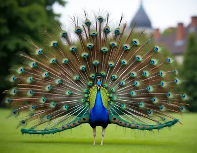 Peacock Full Display Iridescent