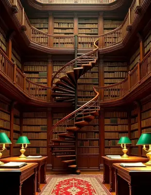 Grand Private Library Interior