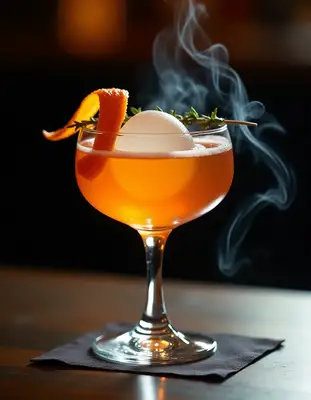 Smoky Craft Cocktail in Crystal Glass