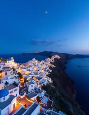 Santorini Blue Hour Village