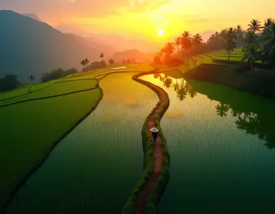 Bali Rice Terraces at Golden Hour