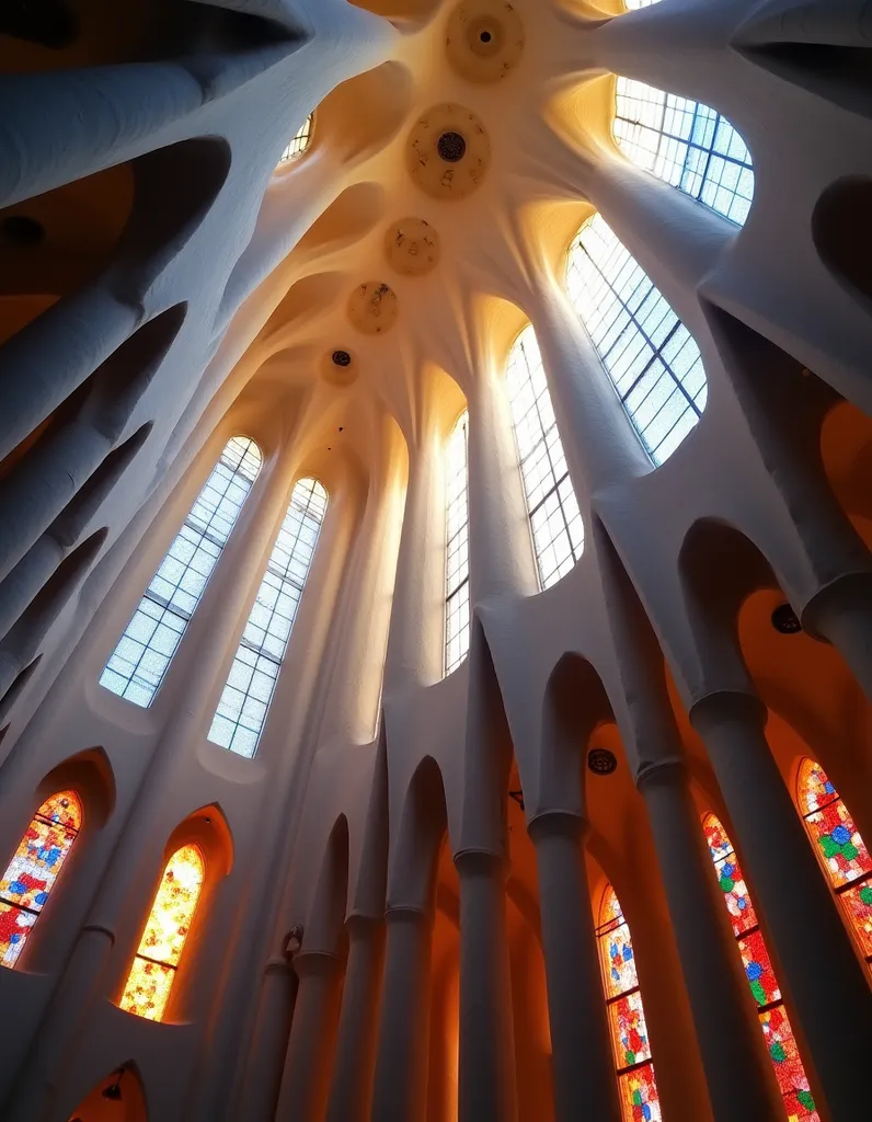 Sagrada Familia Interior Light - AI generated Architecture & Interiors image (sagrada familia, gaudi, barcelona)