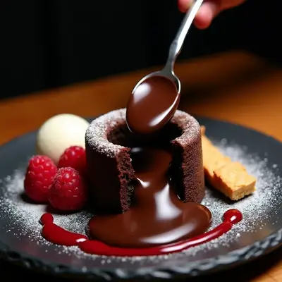 Molten Chocolate Lava Cake Cut Open