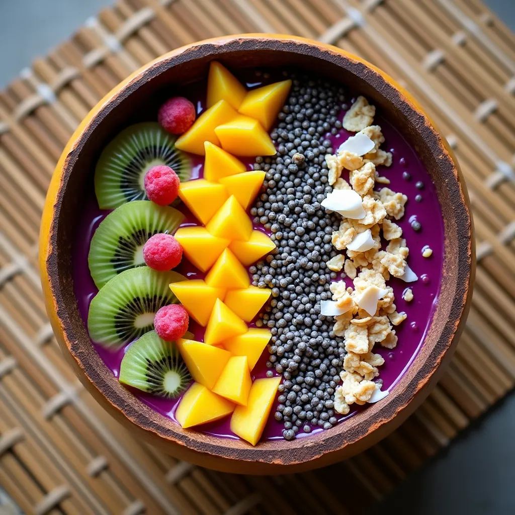 Tropical Acai Bowl Art - AI generated Food & Drinks image (acai bowl, tropical, healthy)