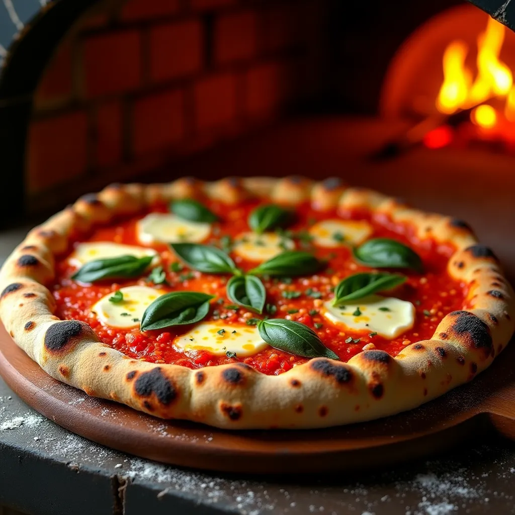 Wood-Fired Neapolitan Pizza - AI generated Food & Drinks image (pizza, neapolitan, italian)