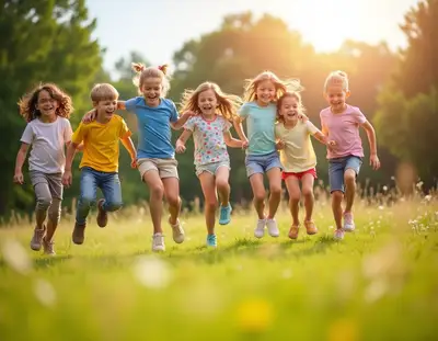 Children Playing in Summer Park