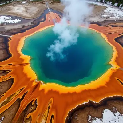 Grand Prismatic Spring Aerial View