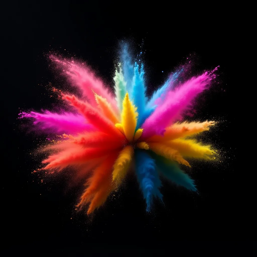 Explosive Color Powder Burst - AI generated Abstract & Artistic image (color, explosion, abstract)