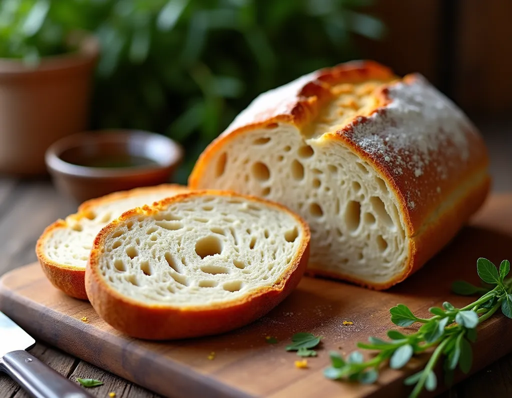 Artisan Sourdough Bread Close-Up - AI generated Food & Drinks image (sourdough, bread, artisan)