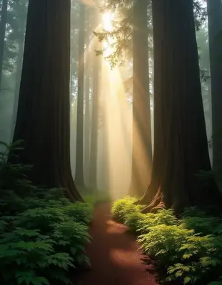 Misty Redwood Forest Trail