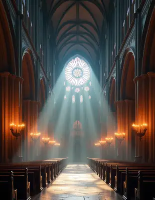 Gothic Cathedral Interior Light