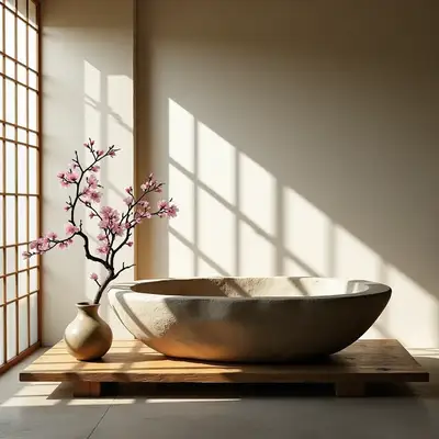 Wabi-Sabi Stone Bathtub Japanese