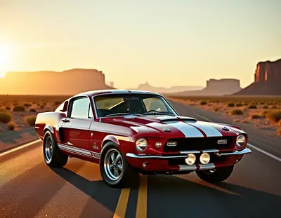 Classic Mustang on Route 66
