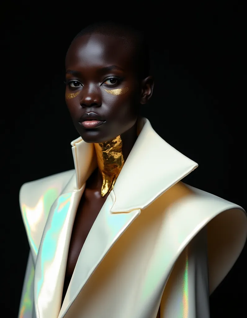 Haute Couture Sculptural Portrait - AI generated People & Portraits image (fashion, editorial, haute couture)