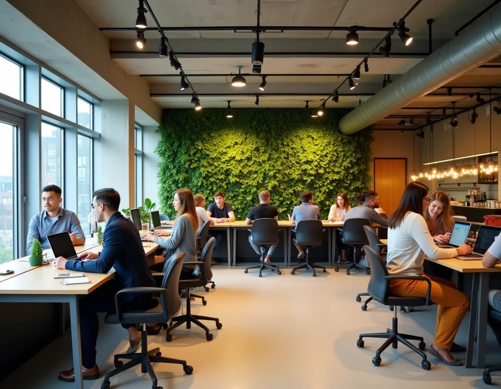 Modern Co-Working Space Interior - AI generated Business & Marketing image (coworking, office, startup)